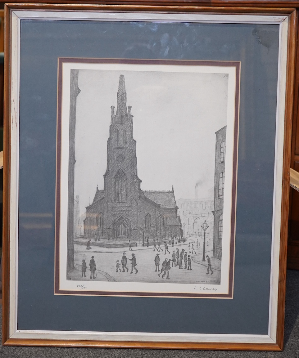 Laurence Stephen Lowry (English, 1887-1976), St Simon's Church, offset lithograph on wove, visible sheet 40.5 x 30.5cm